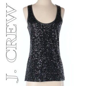 Womens J Crew Sleeveless Black & Grey Sequin Camisole Cocktail Wear Top Size: XS